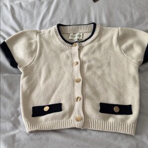 Freshman Cream and Black Knit Cardigan